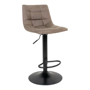 Middelfart Barstol - Barstol, Microfiber, Lysebrun, Sorte Ben Hn1281 ⎮ Sæt af 2 stk.