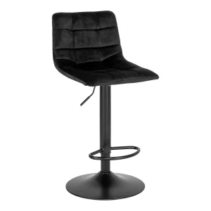 Middelfart Barstol - Barstol, Velour, Sort, Sorte Ben Hn1207 ⎮ Sæt af 2 stk.