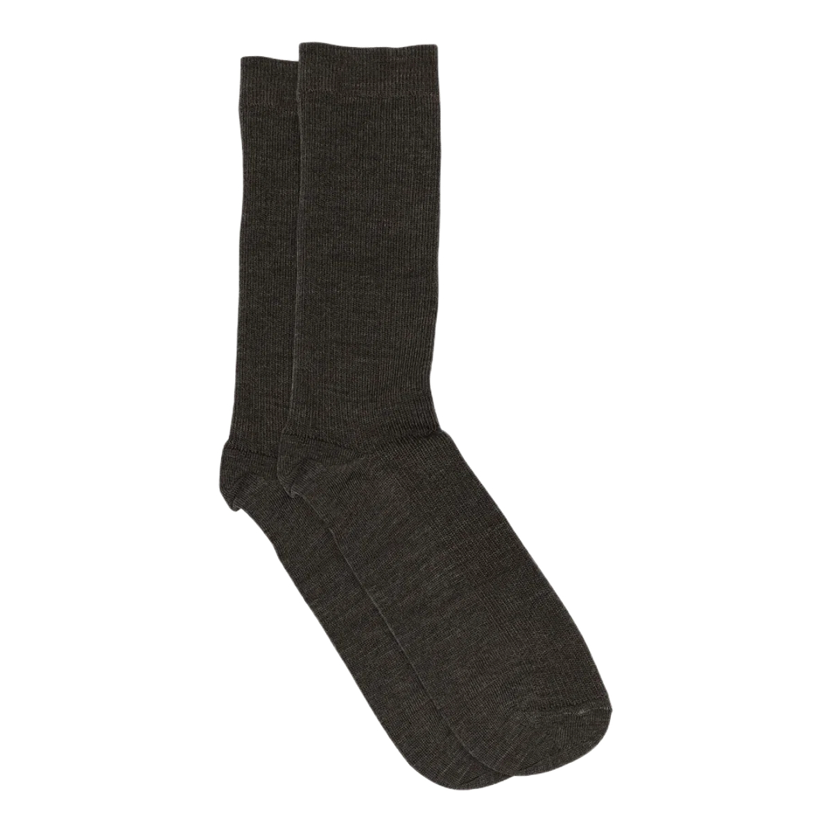 Rib Strømper - Uld - Dark Brown - Billede 2