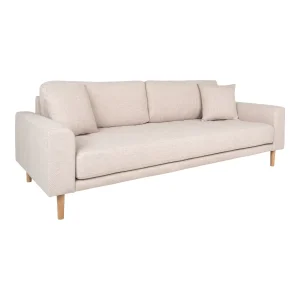 Lido 3 Personers Sofa - 3 Personers Sofa, Sand Med To Puder Og Natur Træben Hn1050