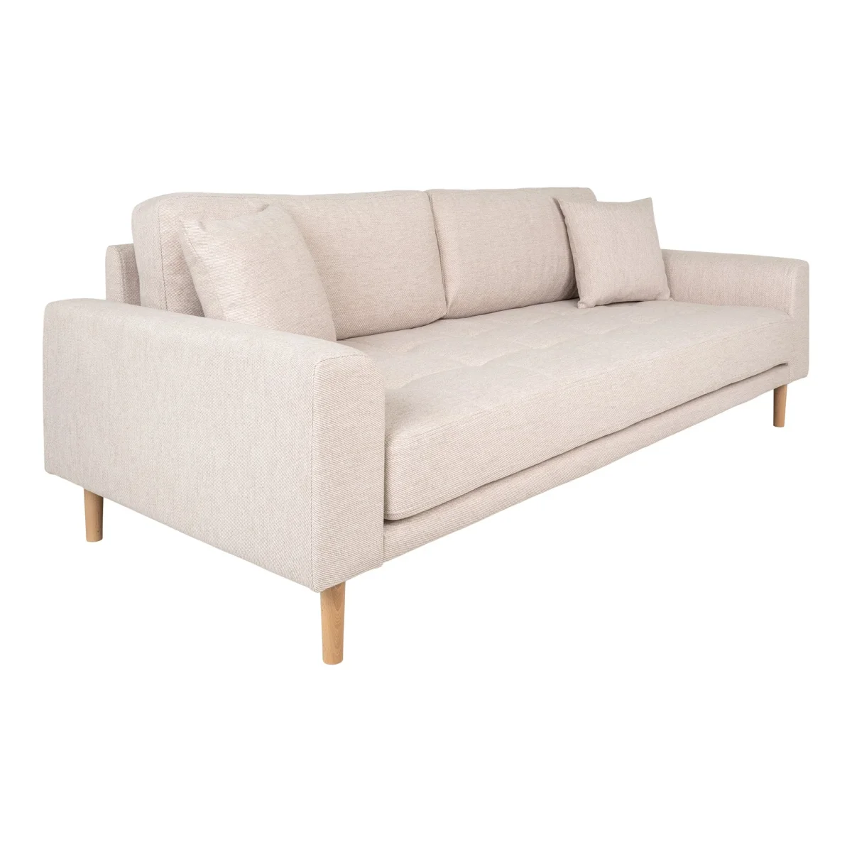 Lido 3 Personers Sofa - 3 Personers Sofa, Sand Med To Puder Og Natur Træben Hn1050 - Billede 3