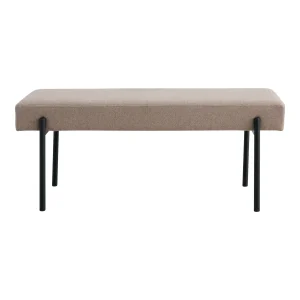 Swindon Bænk - Bænk, Stone, Sorte Ben 100X36X42,5 Cm, Hn1231