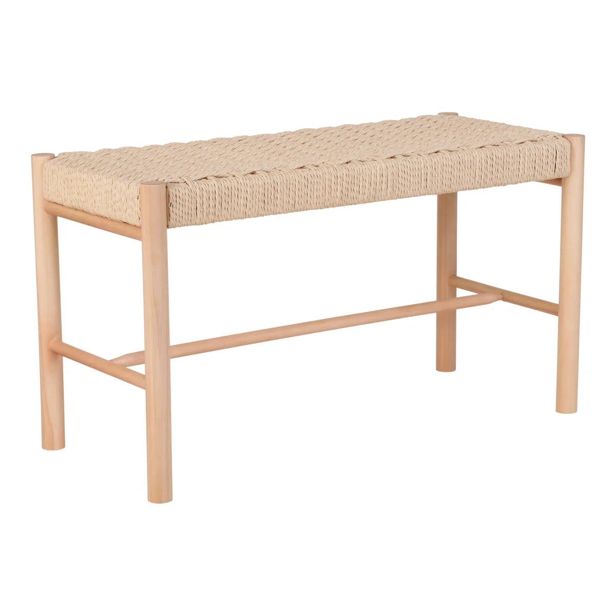 Abano Bænk - Bænk Med Naturflet Sæde, Poppeltræ, Natur 80X35X45 Cm - Billede 2