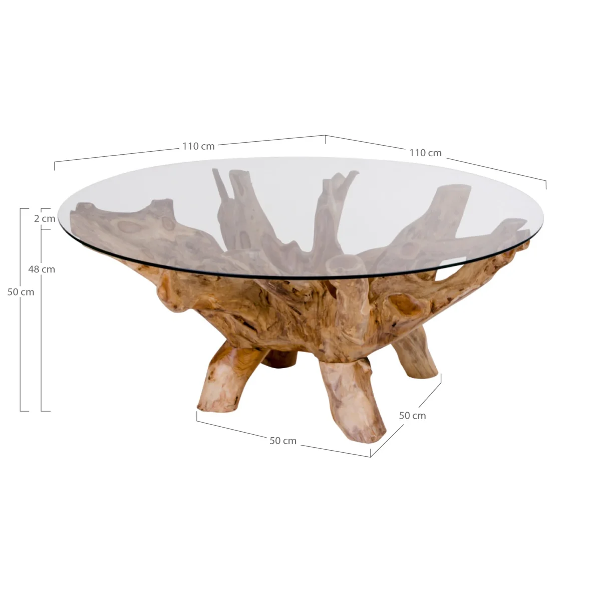 Amazonas Sofabord - Sofabord, Glas, Natur Ben Ø110X50 Cm - Billede 7