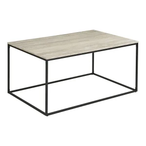 Vita Sofabord - Sofabord, Travertin Look, Sort Stel 90X60X45 Cm