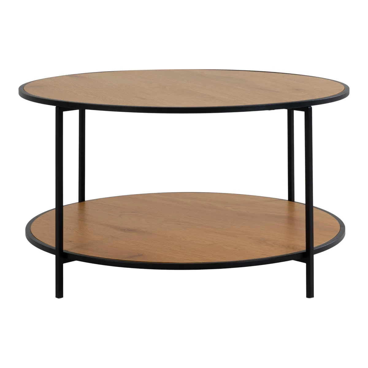 Vita Sofabord - Sofabord, Egetræslook, Sort Stel Ø80X45 Cm - Billede 4