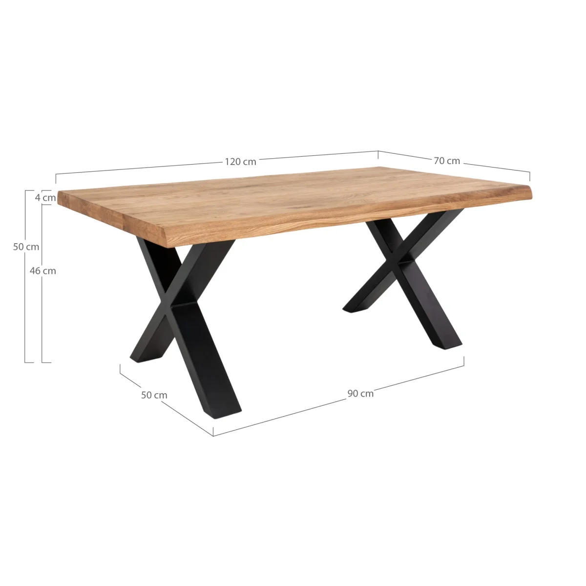 Toulon Sofabord - Sofabord Med Bølget Kant, Egetræ, Natur 70X120X50 Cm - Billede 7