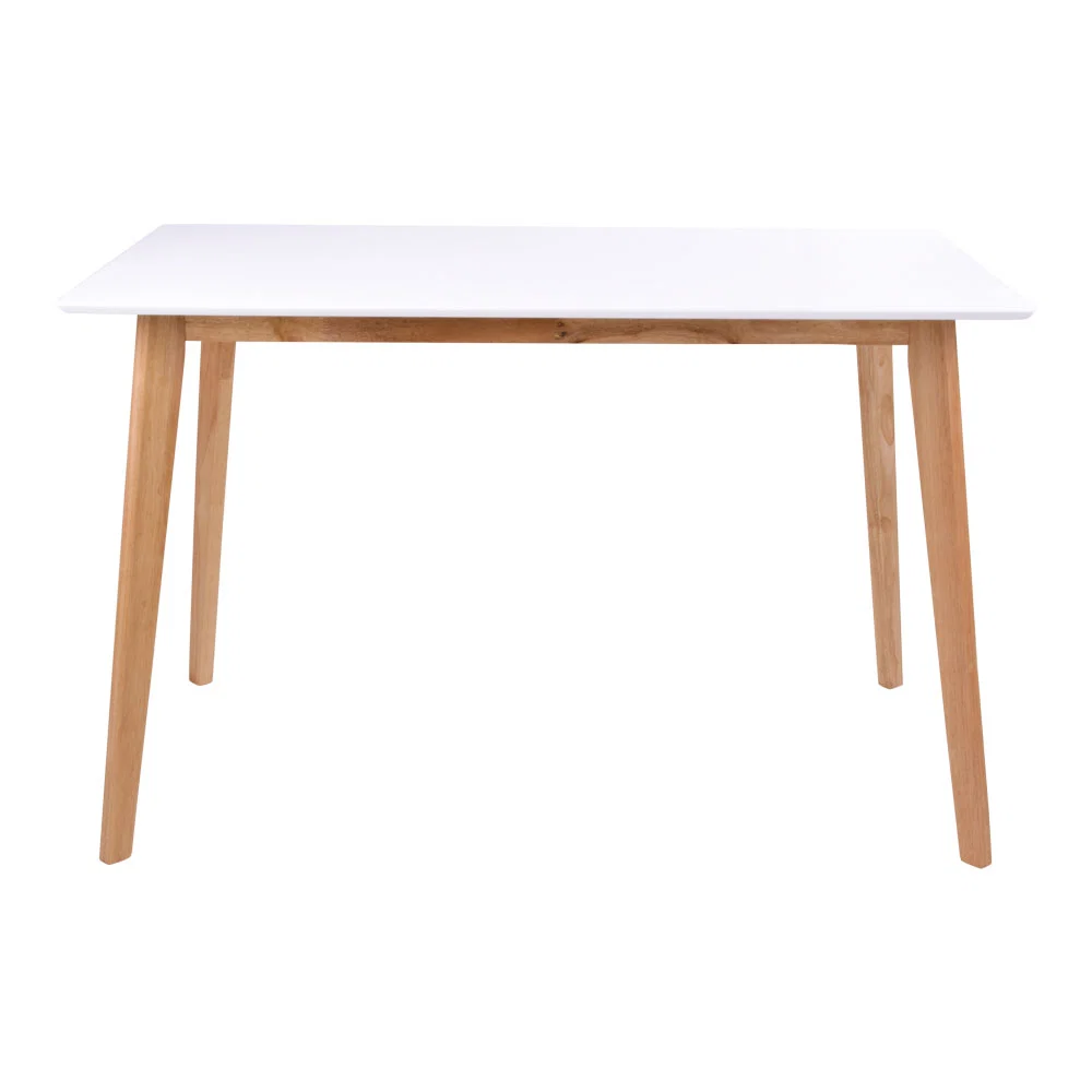 Vojens Spisebord - Spisebord, Hvid Og Natur 70X120Xh75 Cm - Billede 4