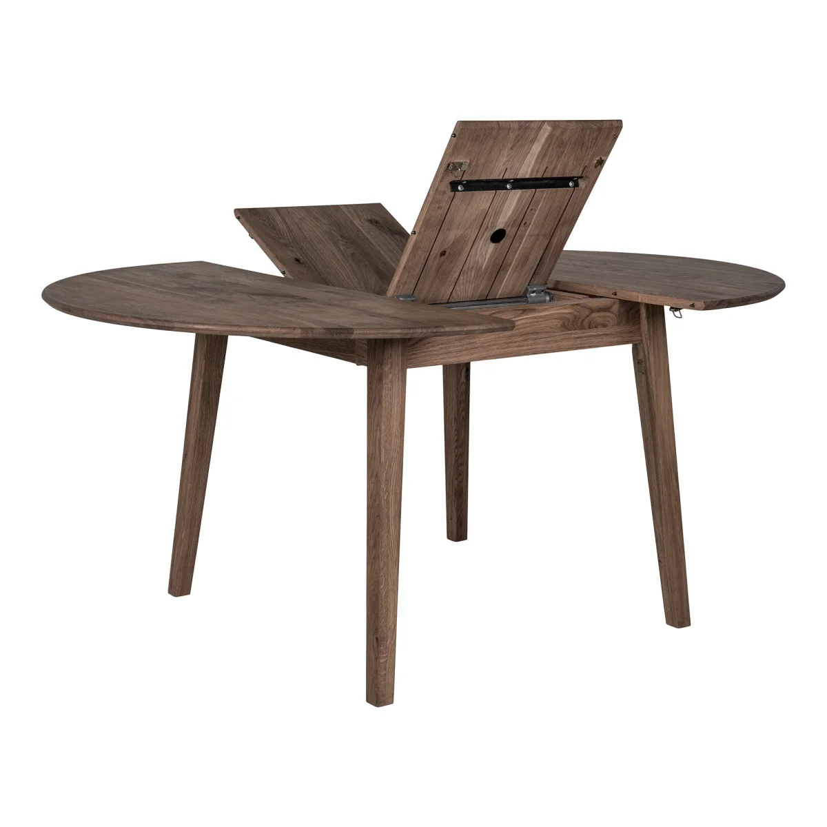 Metz Spisebord - Spisebord, Egetræ, Smoked, Indbyggget Tillægsplade Med Butterflyfunktion Ø118X118-158X75 Cm - Billede 5