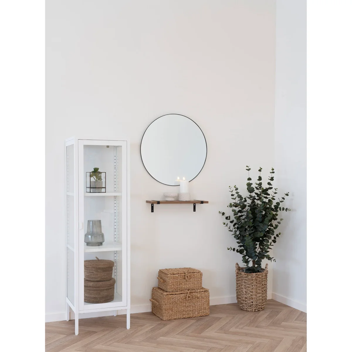 House Nordic - Brisbane Smalt Vitrineskab, Hvid, 40×35×140 cm - Billede 4