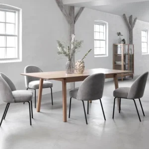 Creston Spisebordsstol, Grå Chenille, 48,5x57x83,5 cm, Sæt af 2