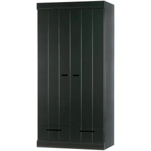 WOOOD - Connect 2-Dørs Skab Skuffer Skydedøre Sort FSC 195x94x53 cm