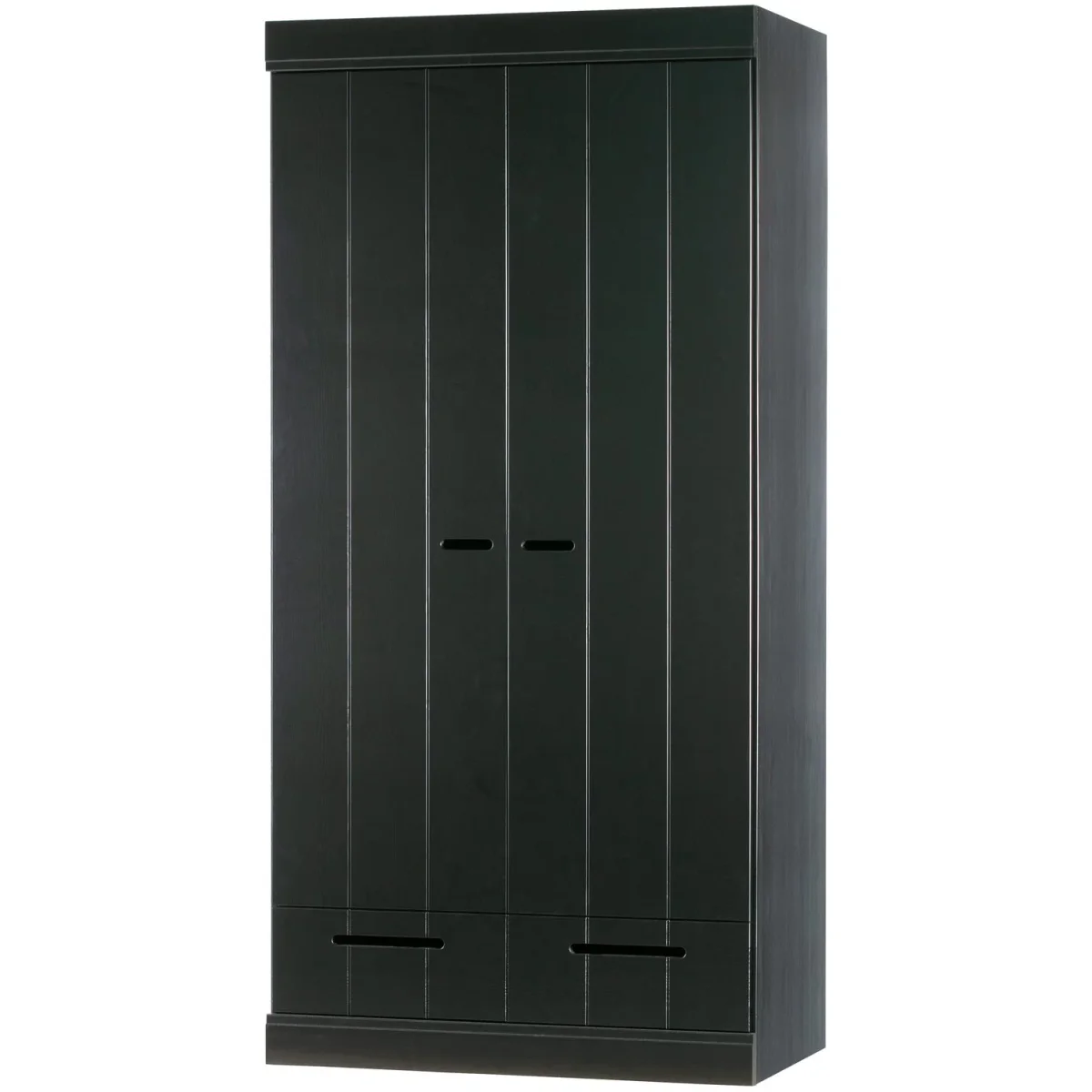 WOOOD - Connect 2-Dørs Skab Skuffer Skydedøre Sort FSC 195x94x53 cm