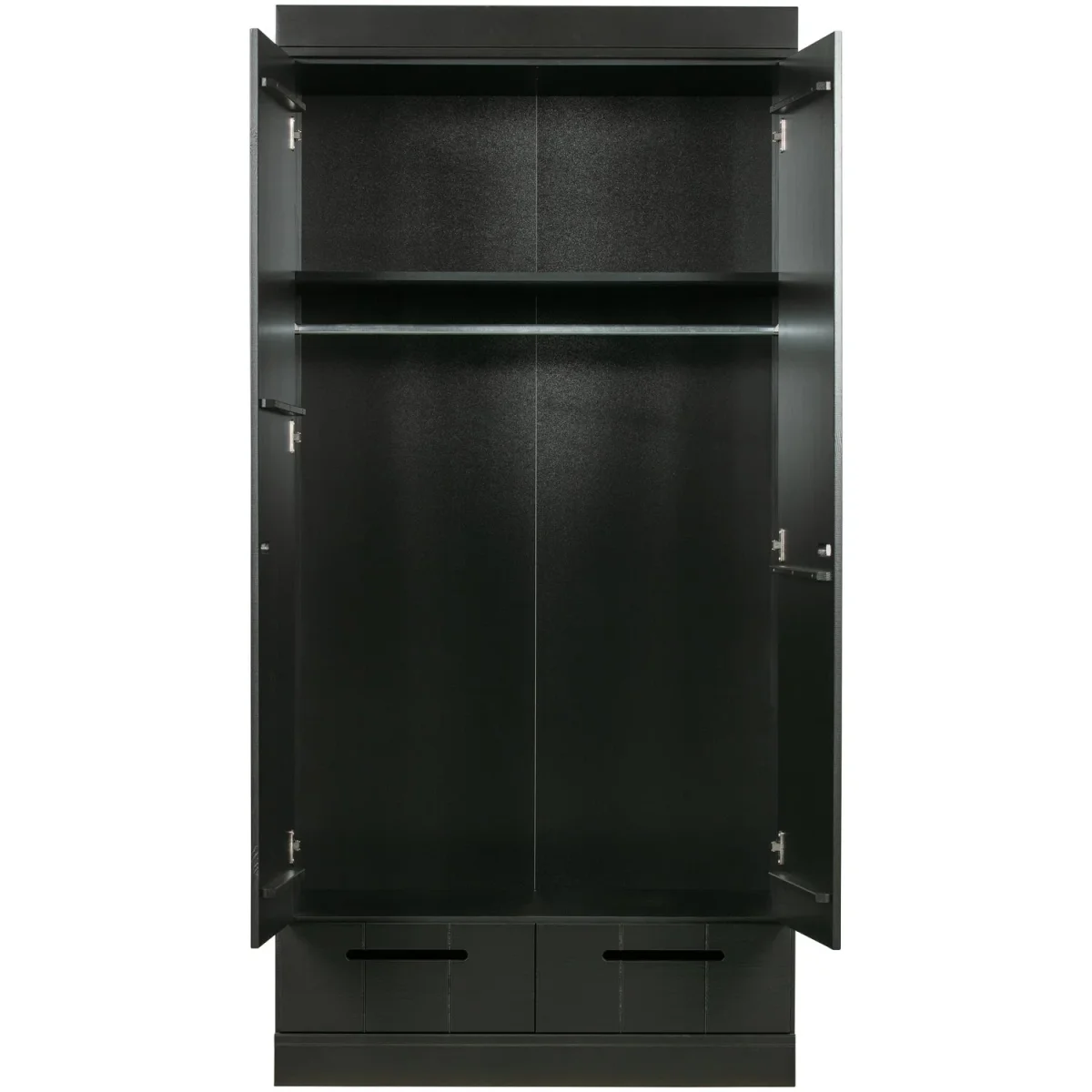 WOOOD - Connect 2-Dørs Skab Skuffer Skydedøre Sort FSC 195x94x53 cm - Billede 5