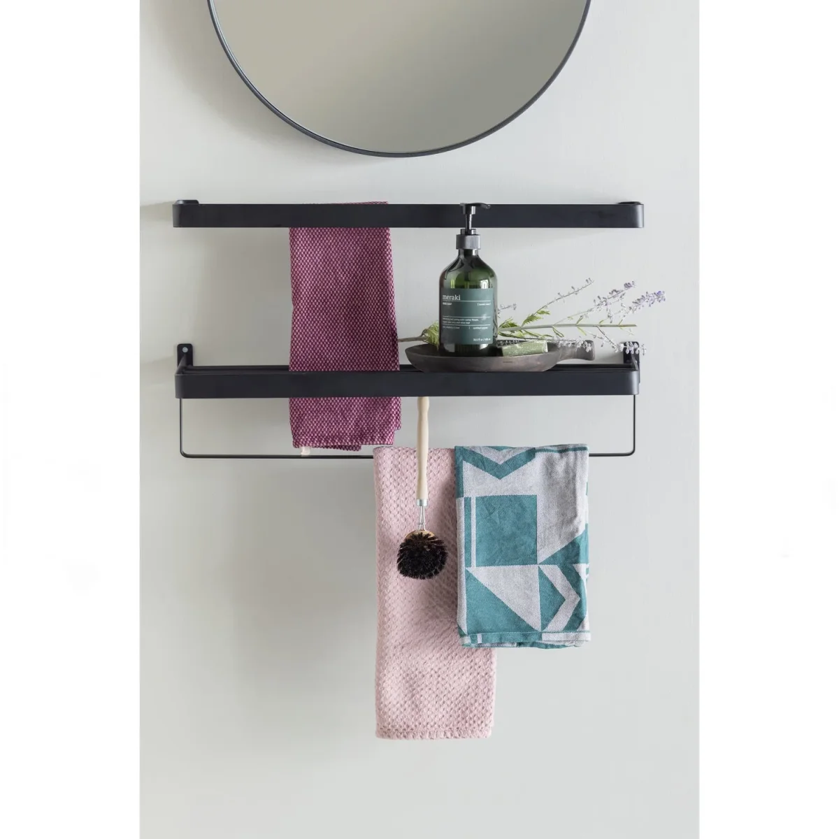WOOOD - Doutzen Rundt Spejl Metal Sort - Ø50x5 cm - Billede 4