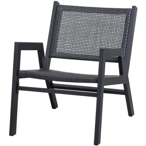 WOOOD - Pem Havestol med Armlæn Aluminium Sort - 75x62x78 cm