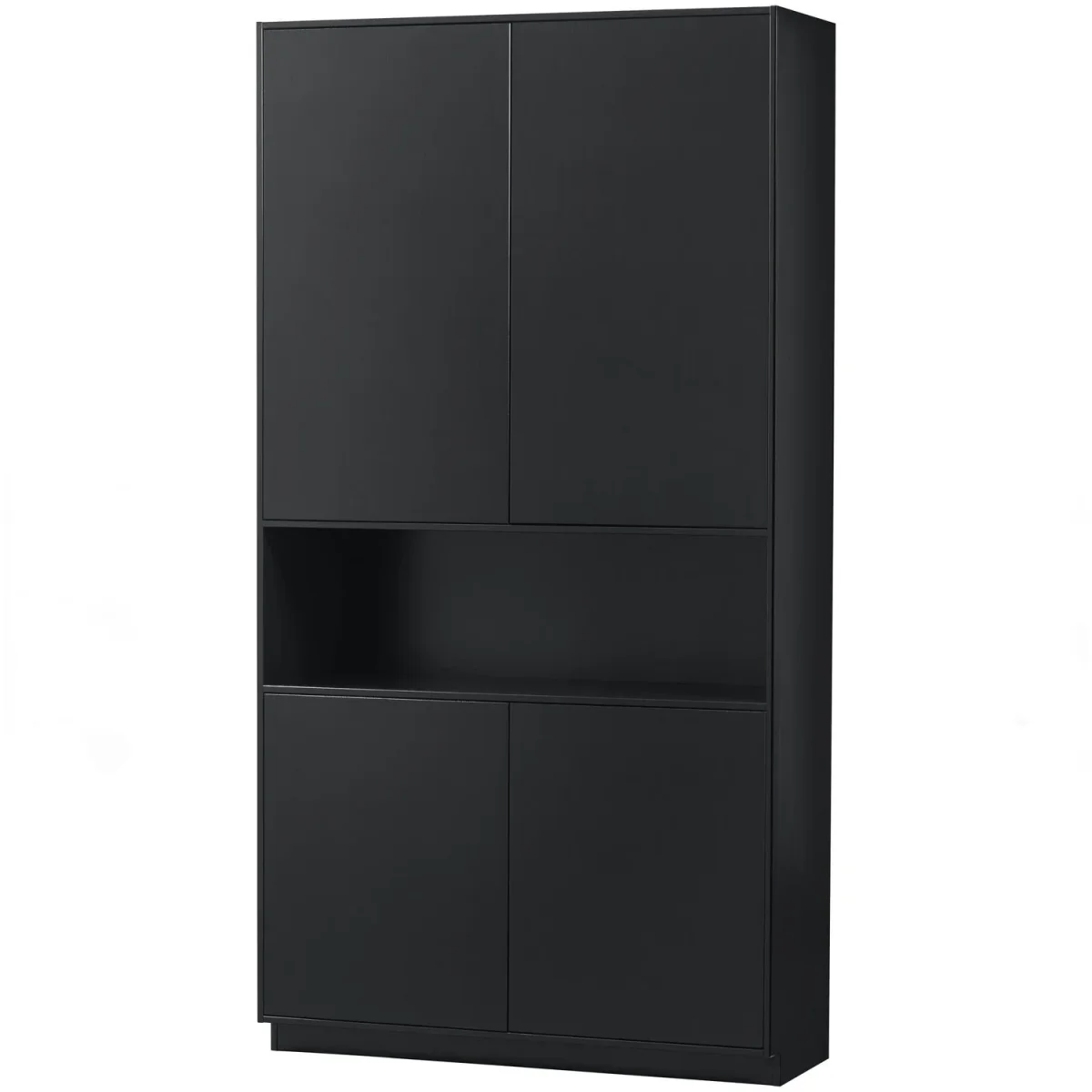 WOOOD - Finca Opbevaringsskab 110 cm Fyr Dyb Sort FSC - 210x110x40 cm - Billede 2
