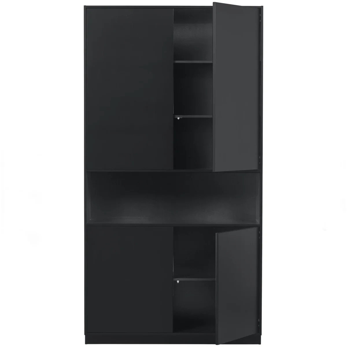 WOOOD - Finca Opbevaringsskab 110 cm Fyr Dyb Sort FSC - 210x110x40 cm - Billede 7
