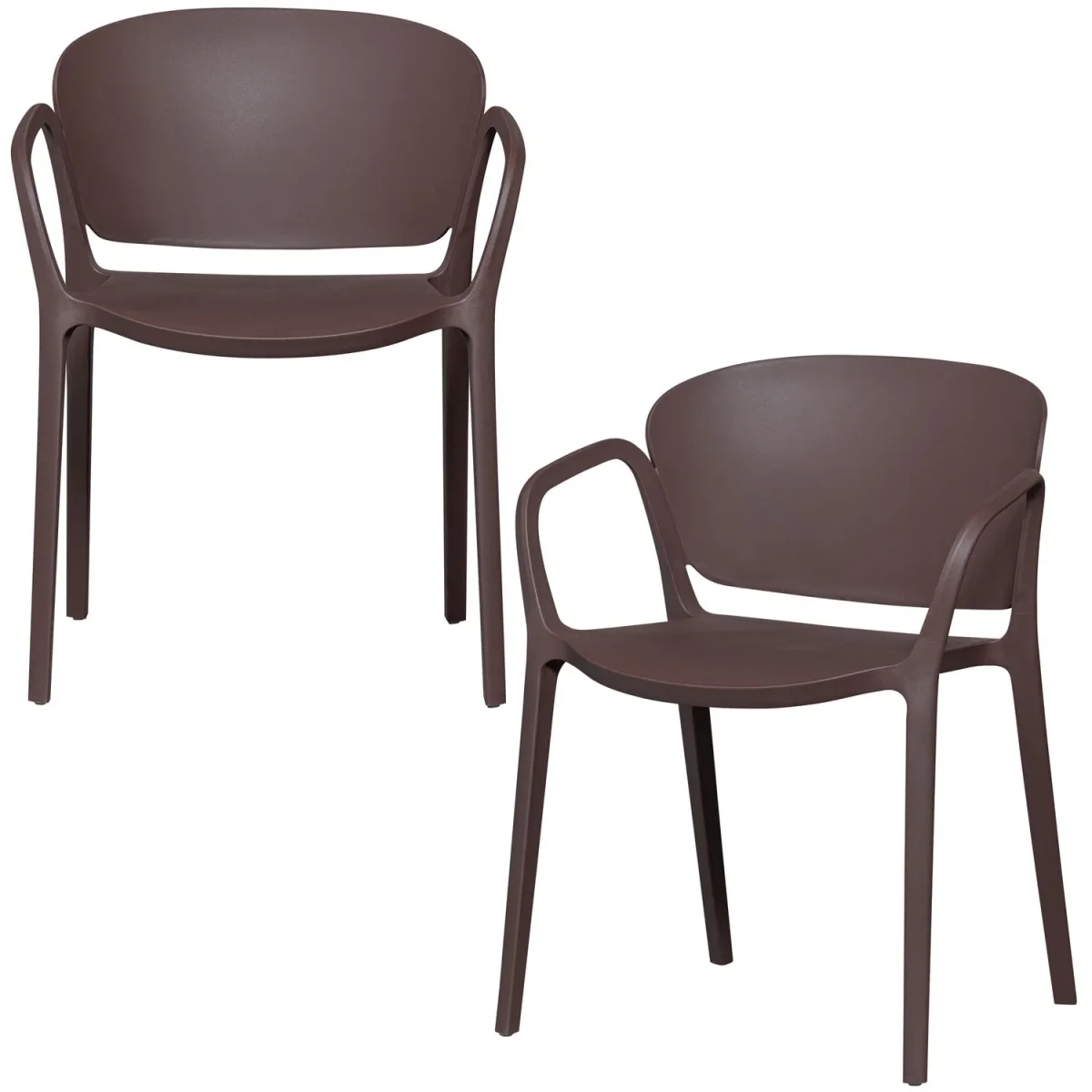 WOOOD Bent Havestol Plastik Lilla/Brun - Sæt af 2 stk. - 75x57x56 cm - Billede 5