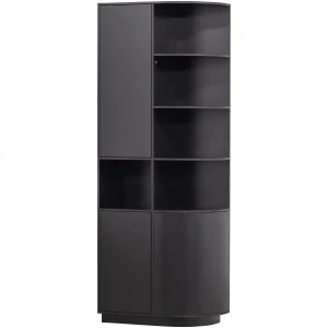 WOOOD - Finca Opbevaringsskab Rund Højre Fyr Dyb Sort FSC - 210x78x40 cm
