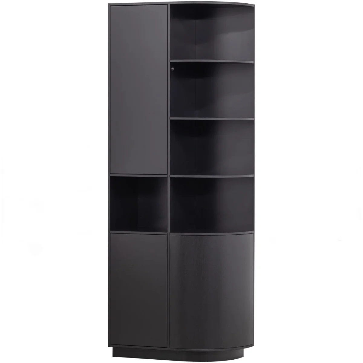 WOOOD - Finca Opbevaringsskab Rund Højre Fyr Dyb Sort FSC - 210x78x40 cm - Billede 2