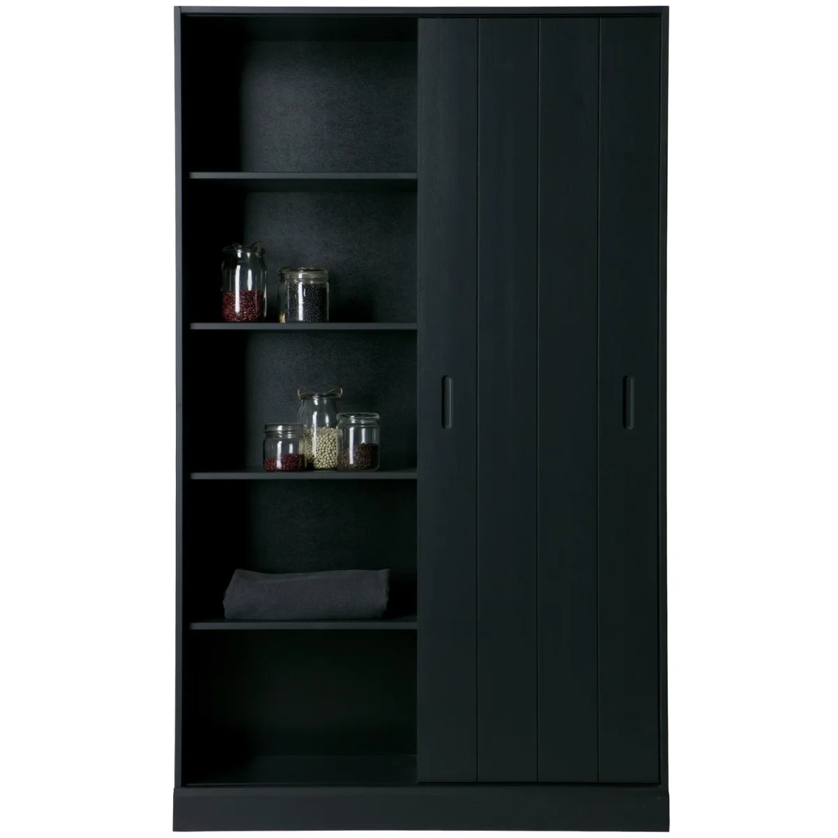 WOOOD - Move Skydedørsskab Fyr Mat Sort FSC - 200x120x42 cm - Billede 7
