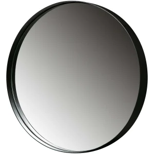 WOOOD - Doutzen Rundt Spejl Metal Sort - Ø50x5 cm