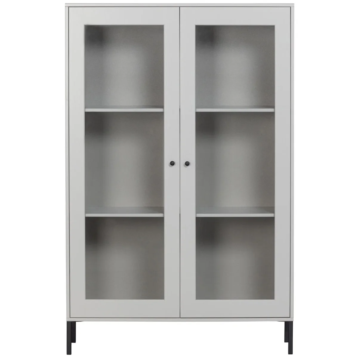 WOOOD Xam Vitrineskab Fyrretræ Cloud Grey FSC - 155x100x40 cm - Billede 5