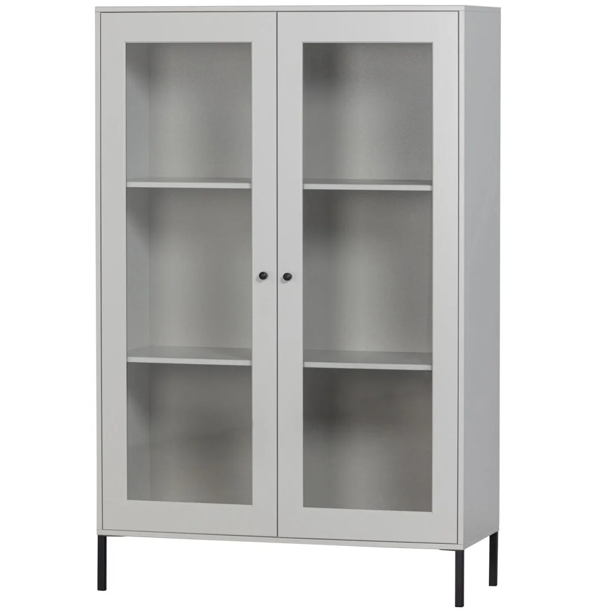 WOOOD Xam Vitrineskab Fyrretræ Cloud Grey FSC - 155x100x40 cm