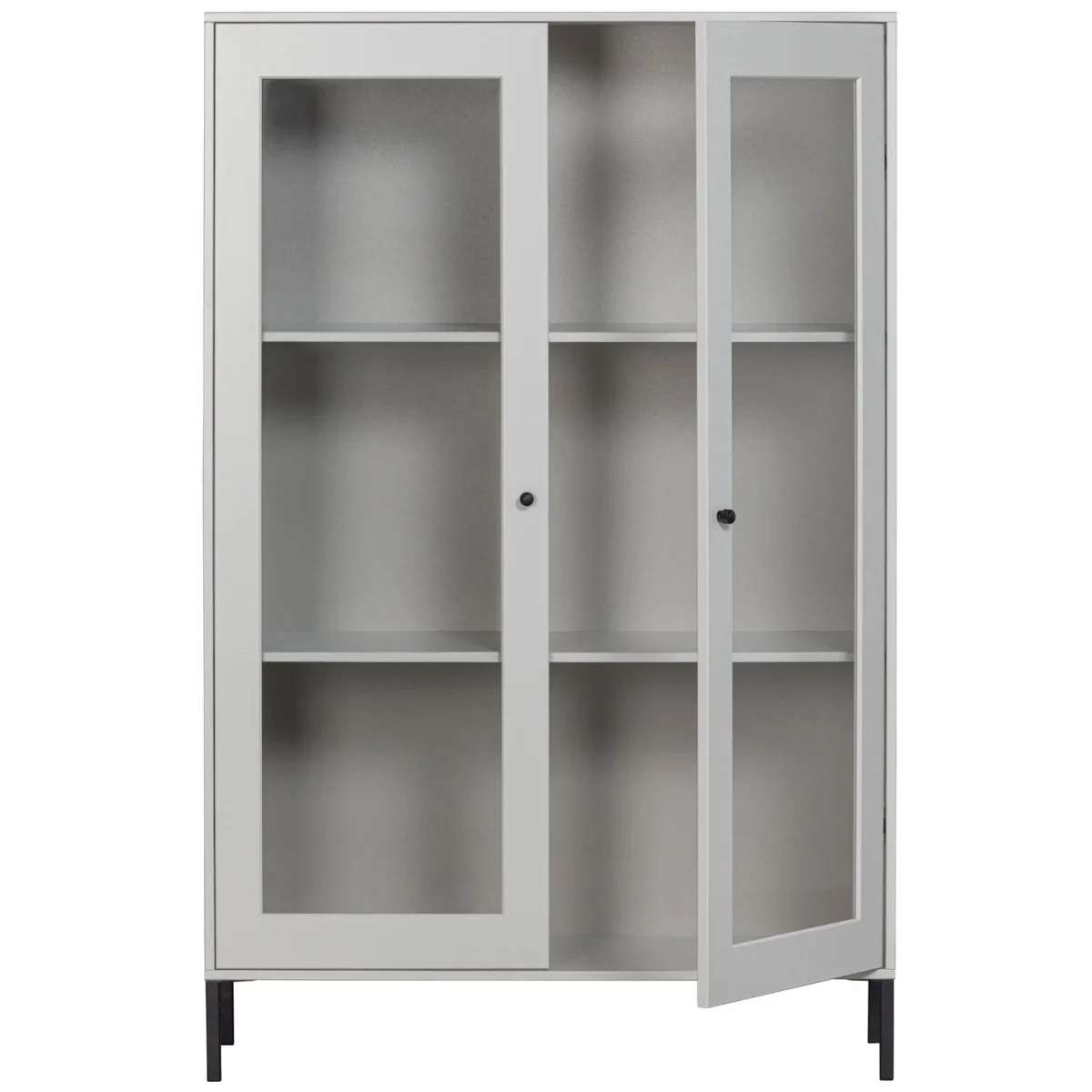 WOOOD Xam Vitrineskab Fyrretræ Cloud Grey FSC - 155x100x40 cm - Billede 6