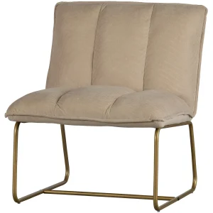 WOOOD - Fie Lænestol Rib Stof Sand - 77x64x71 cm