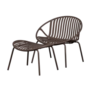 WOOOD - Bruce Havelounge Stol + Skammel PP/Metal Lilla/Brun 81x72 cm