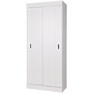 WOOOD - Row Skab Hylder Skydedøre FSC Hvid - 195x85x44 cm