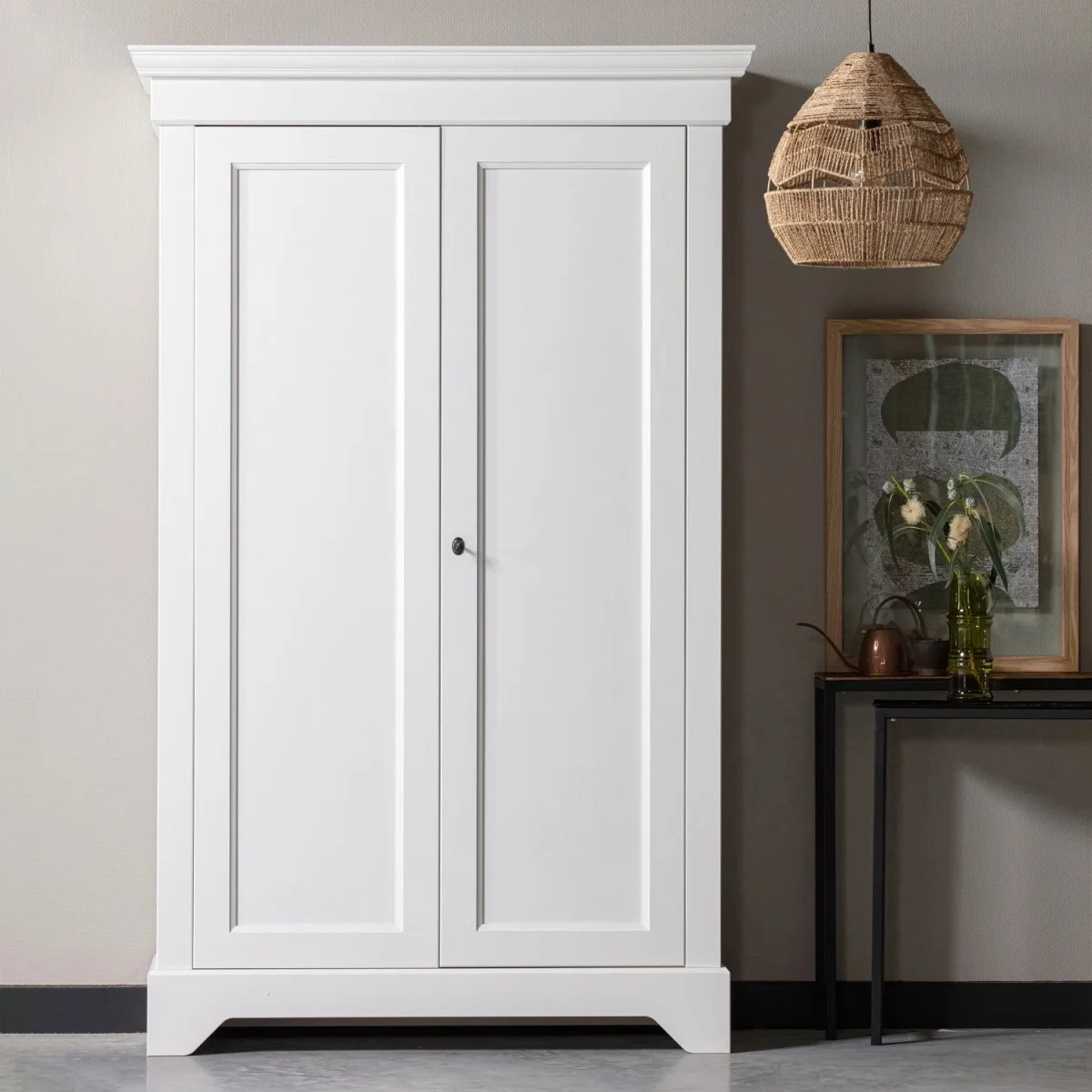 WOOOD - Isabel Skab Fyr Hvid FSC - 191x118x47 cm - Billede 4