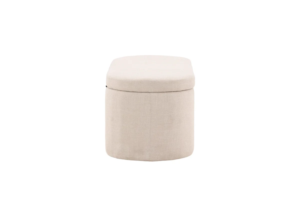 Venture Home - Potenza puf med opbevaring – Offwhite polyester – 130×50×47 cm - Billede 6
