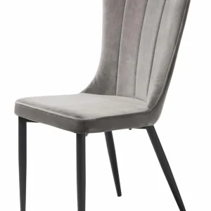 Hudson Spisebordsstol, Grå Velour, 52x61x99 cm, Sæt af 2