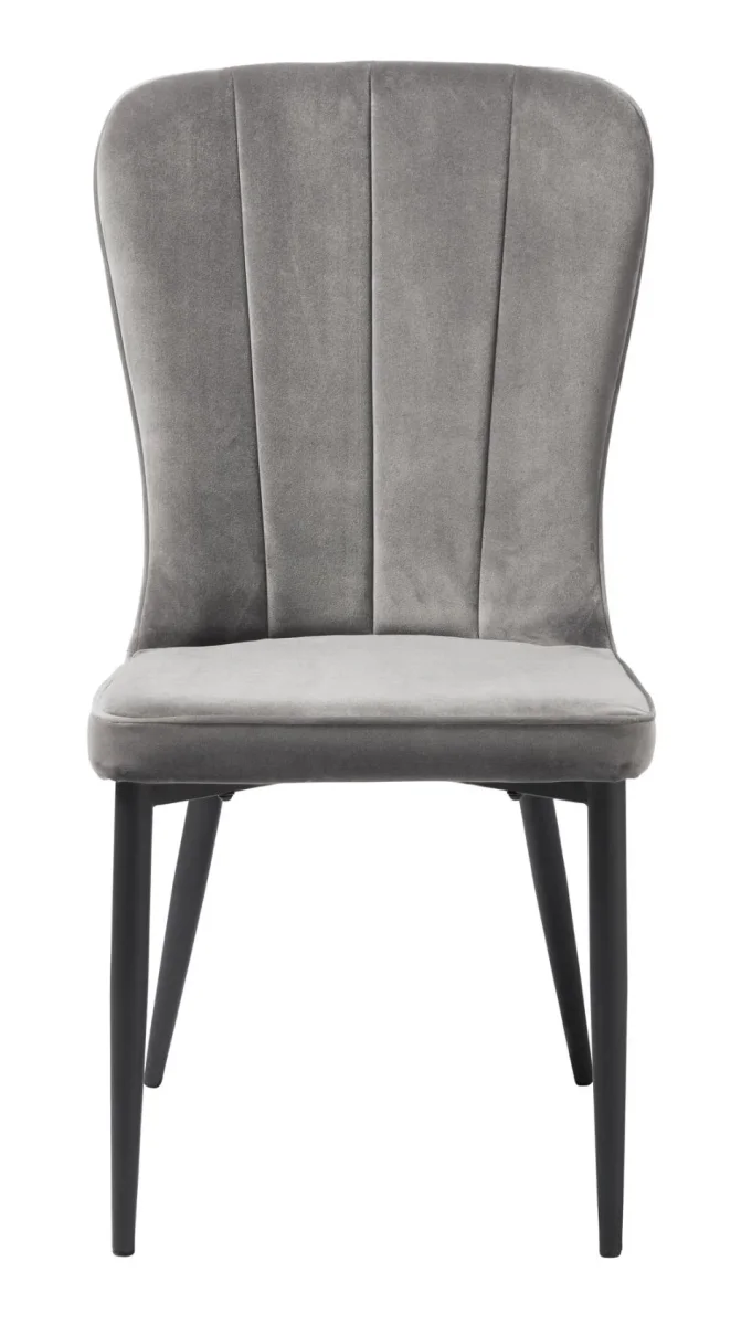 Hudson Spisebordsstol, Grå Velour, 52x61x99 cm, Sæt af 2 - Billede 8