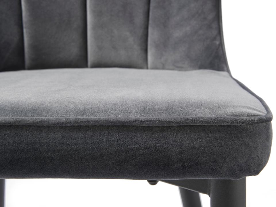 Hudson Spisebordsstol, Grå Velour, 52x61x99 cm, Sæt af 2 - Billede 7