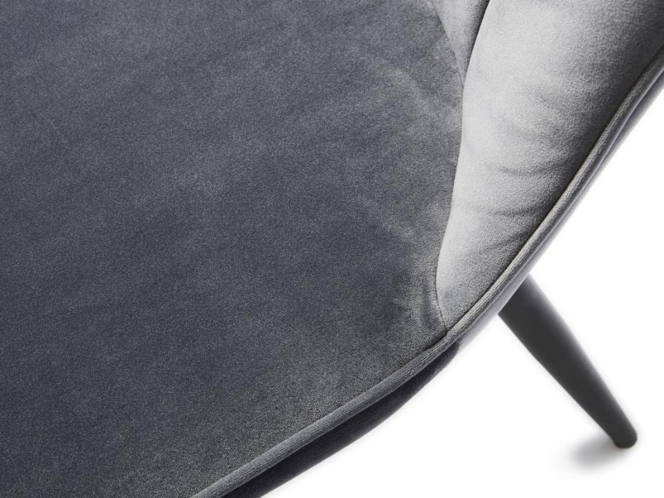 Hudson Spisebordsstol, Grå Velour, 52x61x99 cm, Sæt af 2 - Billede 6
