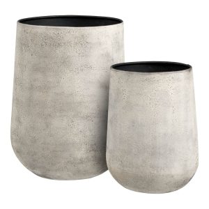 House Nordic - Hou Dekorationskrukke, Metal Antik, Beige - Sæt af 2 stk.