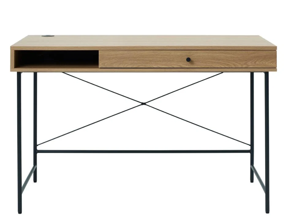 Pensacola Skrivebord, Melamin Egetræs-Look, 120x60x76 cm