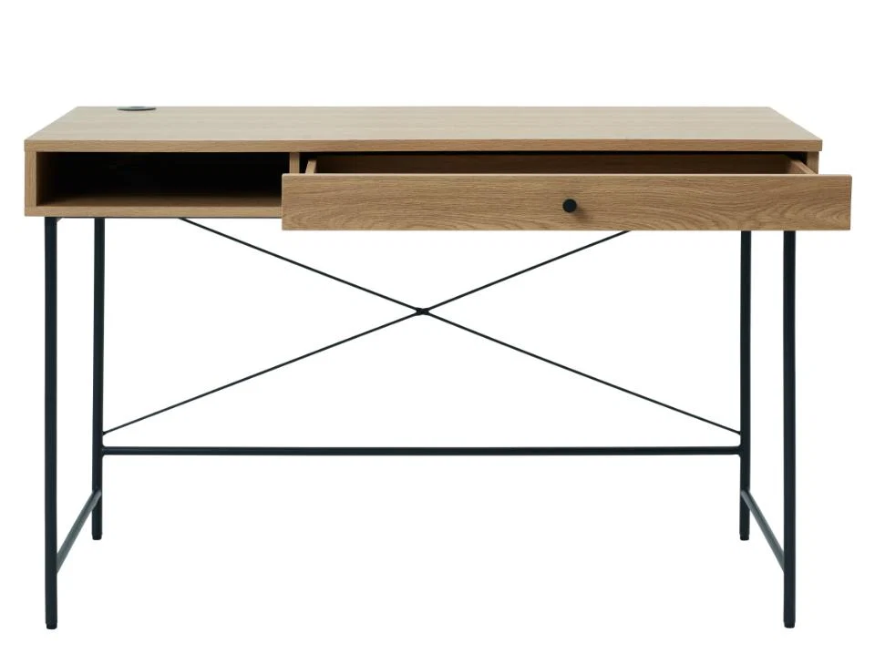 Pensacola Skrivebord, Melamin Egetræs-Look, 120x60x76 cm - Billede 4