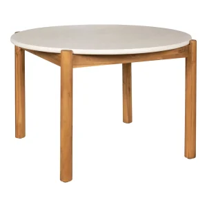 Terracina Spisebord - Spisebord, Akacie/Terrazzo, Hvid/Natur, Ø120X76 Cm
