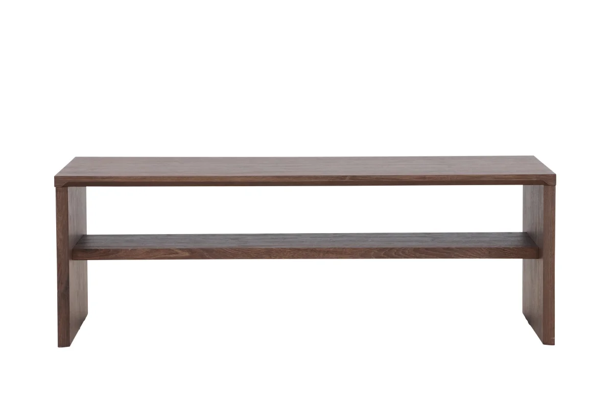 Venture Home - Telemarket – sofabord med hylde – mocca MDF med struktur – 110×50×38 cm - Billede 7