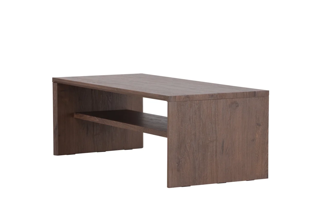 Venture Home - Telemarket – sofabord med hylde – mocca MDF med struktur – 110×50×38 cm - Billede 9