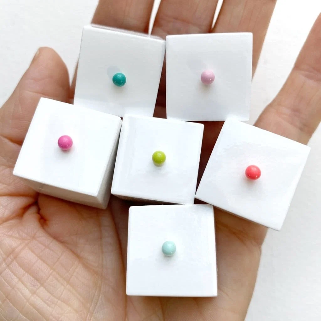 Ball Brushed Ørering - Sølv - Billede 4