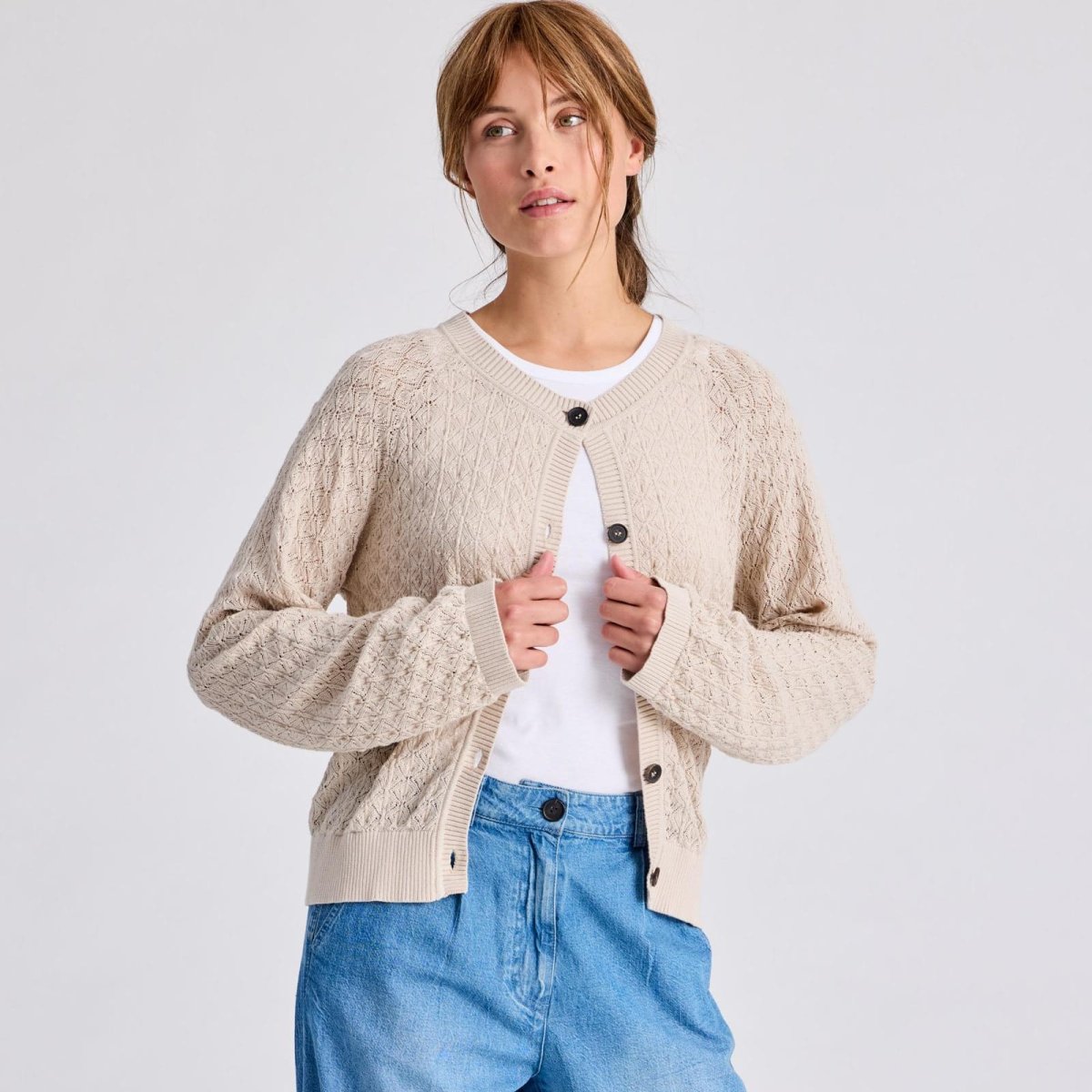 Ilse Cardigan - 100% Øko Bomuld - Ancient Grey - Billede 2