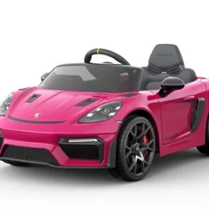 Porsche Spyder 718 RS, 12V litium batteri, pink, fjernbetjening