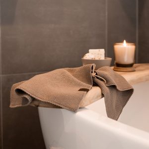 Strikket Håndklæde - Øko GOTS Bomuld - Khaki