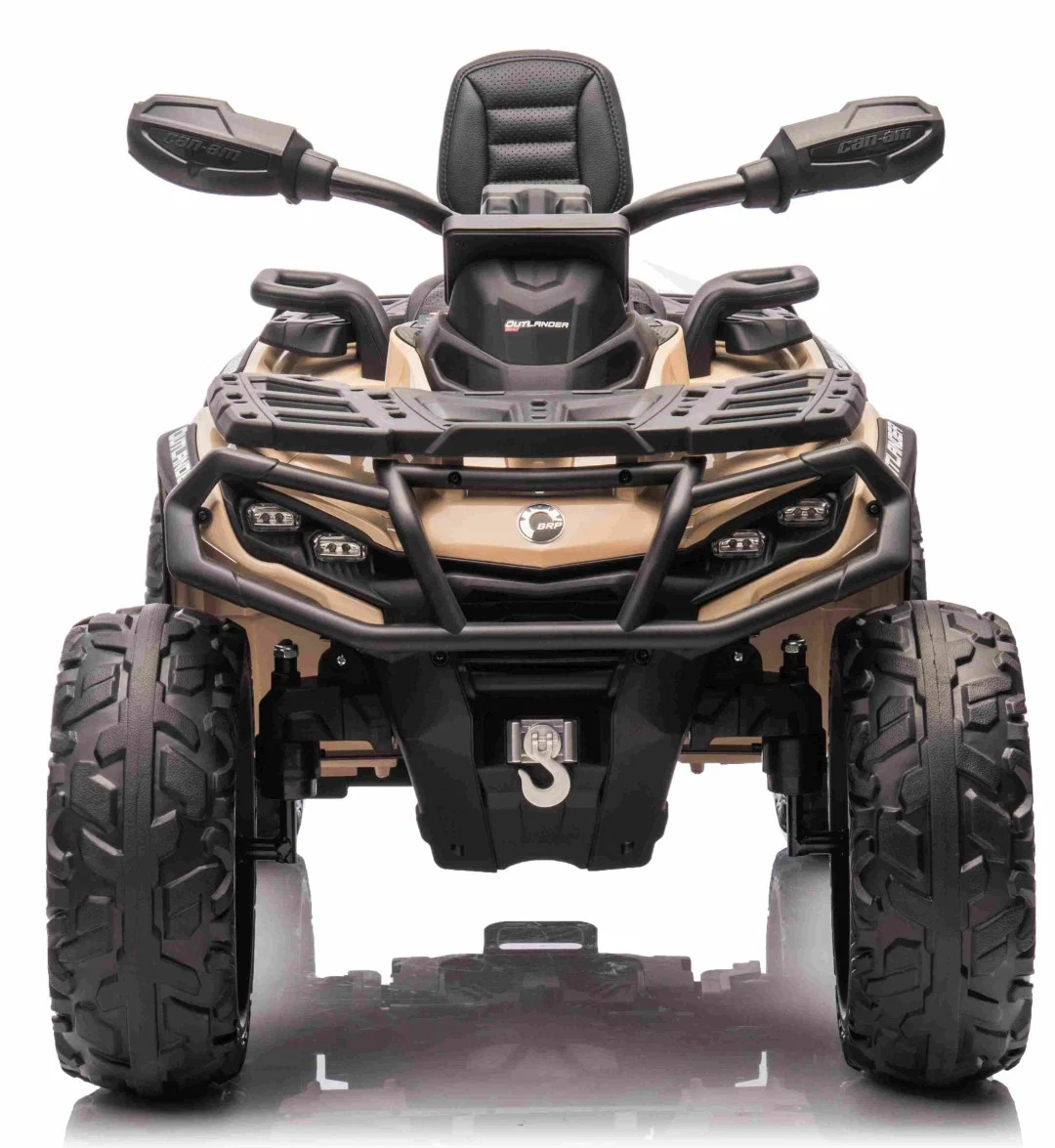 Megaleg - Can-Am Outlander EL ATV 10,8V Khaki, fjernb., 4xMotor, Lædersæde, Gummihj - Billede 7